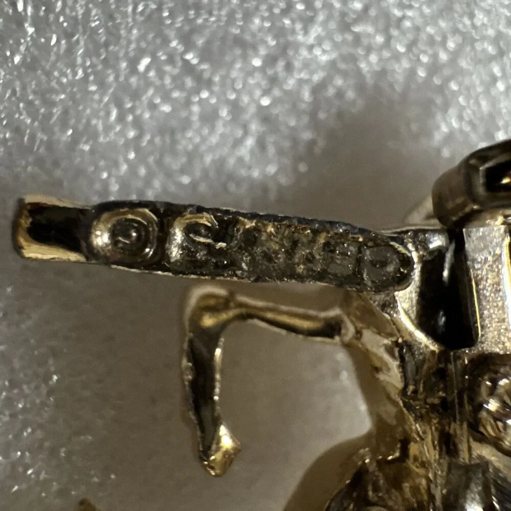 Vintage 60's Signed GERRY'S Christmas Rudolph REINDEER Holly Antlers Pin Brooch